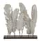 21" Gray Metal Contemporary Feather Sculpture